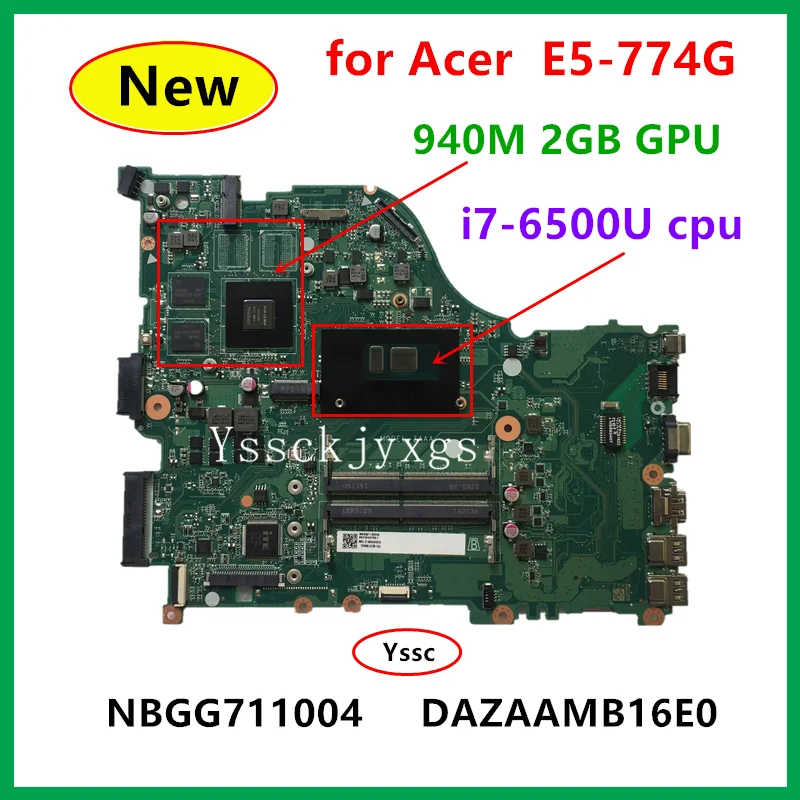 Новый DAZAAMB16E0 материнская плата для Acer Aspire E5 774G NBGG711004 (для i7 6500U процессор + 940 м 2 Гб