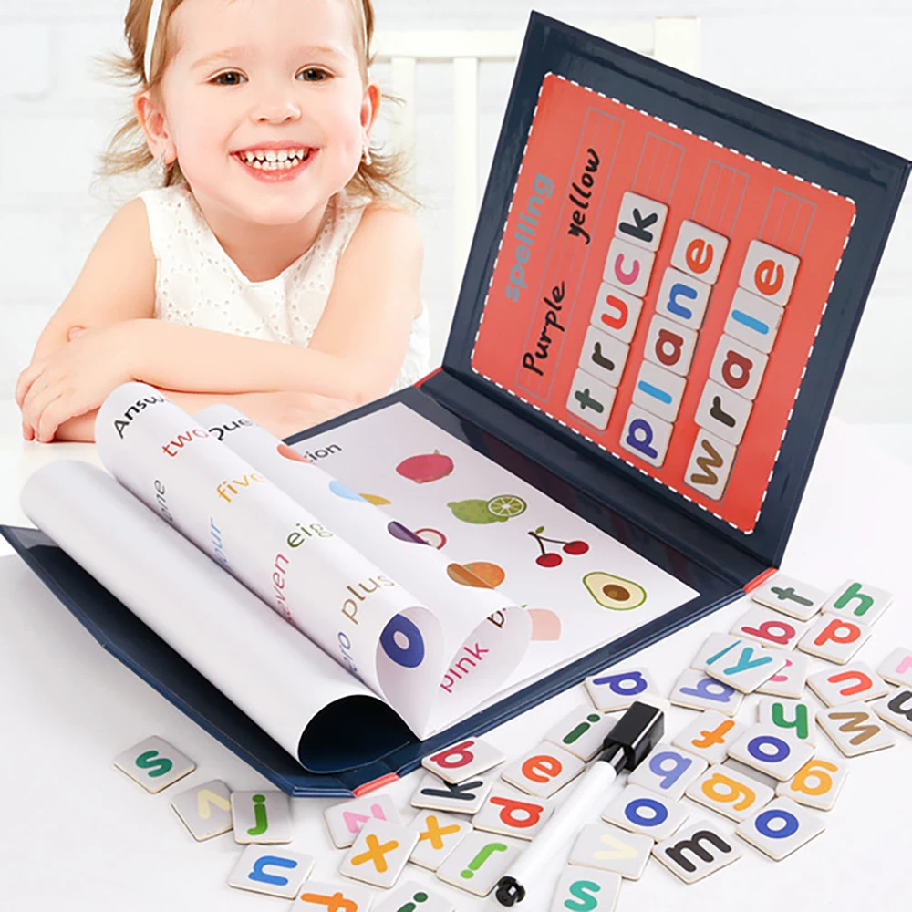 

Book-style Magnetic Spelling Word Game Letter Cognition Children Enlightenment Early Education Toys Boys And Girls 3-6 Years