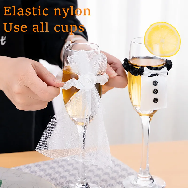 50 шт./25 пар Свадебные украшения Брак невеста и жених кружки винного цвета