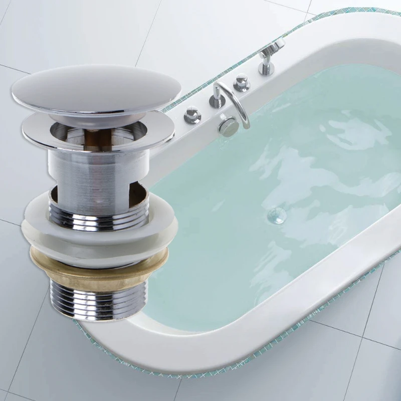 

Drop Shipping Bathroom Sink Drain Stopper Sink Tap Push Button Pop up Waste Plug Slotted Drain