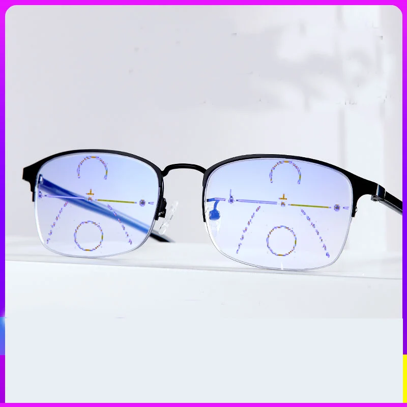 

2021 Ultralight Progressive Reading Glasses Men Women Far Near Dual-Use Smart Zoom Multifocal Anti Blue Light Eyeglasses 1.5 2.5