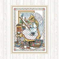chinese cross stitch kits embroidery dmc diy 14ct counted printed canvas painting angel embroider patterns needlework art crafts