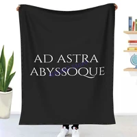 ad astra abyssoque genshin impact adventurer guild quote throw blanket sheets on the bed blankets on the sofa decorativen