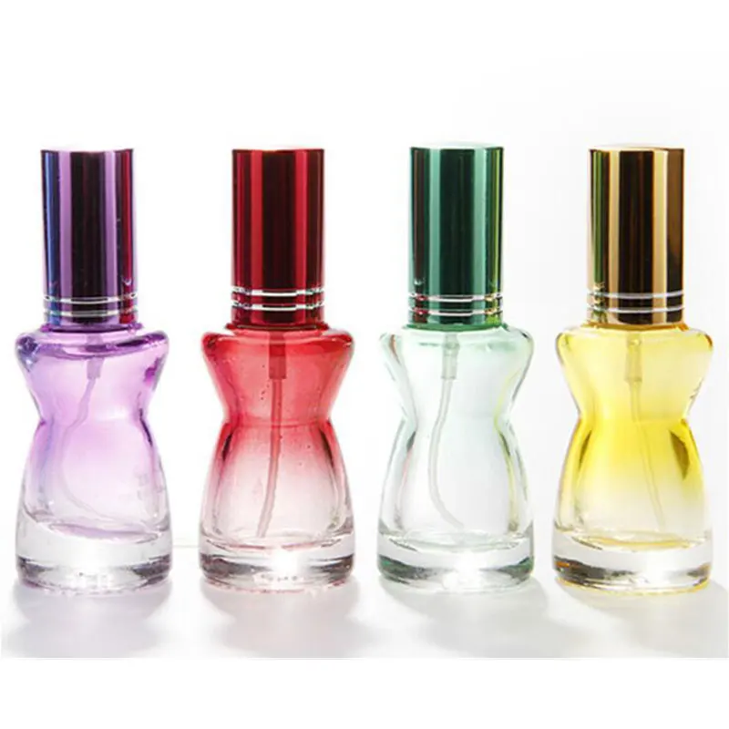 

10ml Spray Atomizer Aroma Vial For Travel Hourglass Glass Empty Vials Fashion Refillable Storage Bottle Random Color 25pcs/lot