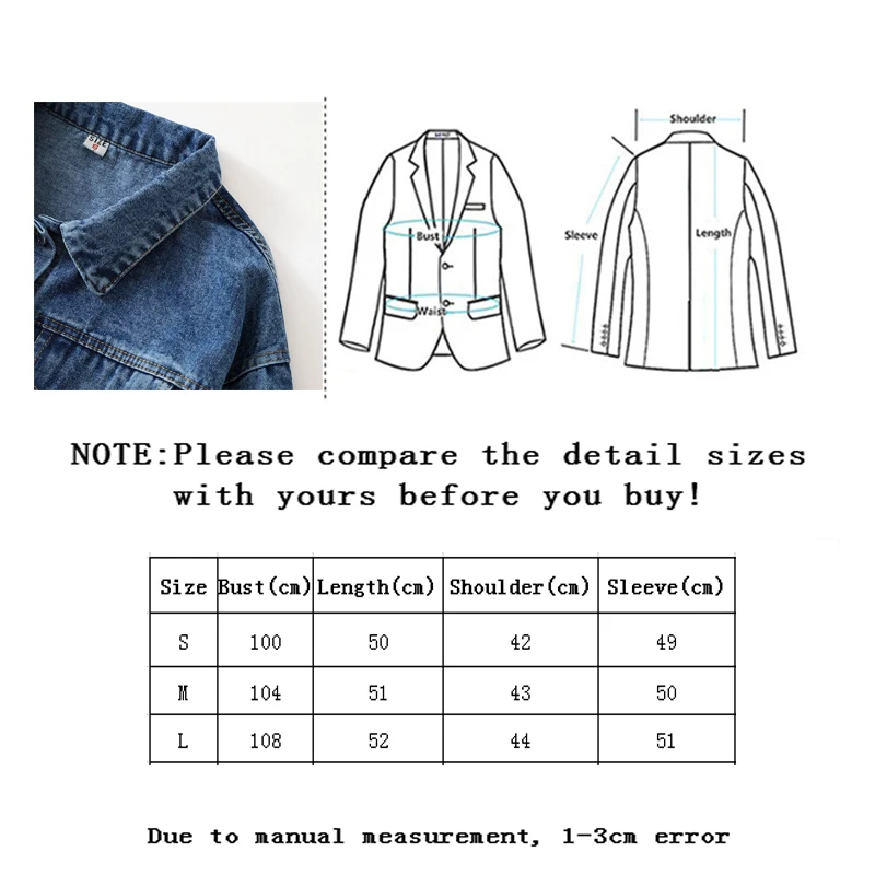 

Zoulv 2021 Loose Long Sleeve Turn-down Collar Female Tops Blue Short Women Denim Jacket Spring Casual Single Breasted Jean Coat
