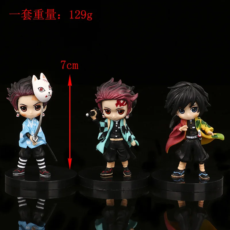 6 шт аниме Рисунок демон убийца Kimetsu без Yaiba игрушки камадо Tanjirou Nezuko Zenitsu Hashibira Inosuke