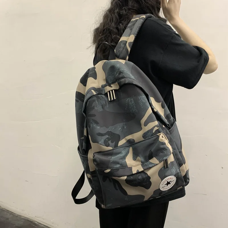 2021 Explosive Popular Student Camouflage Backpack Nylon Cloth Large-capacity Wild Male and Female Couple Campus School Bag