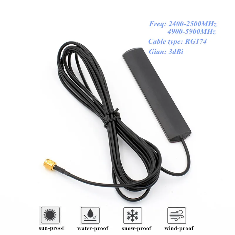 Антенна Wi-Fi 2 4G 5 8G Двухдиапазонная SMA Мужская антенна с широким радиусом действия