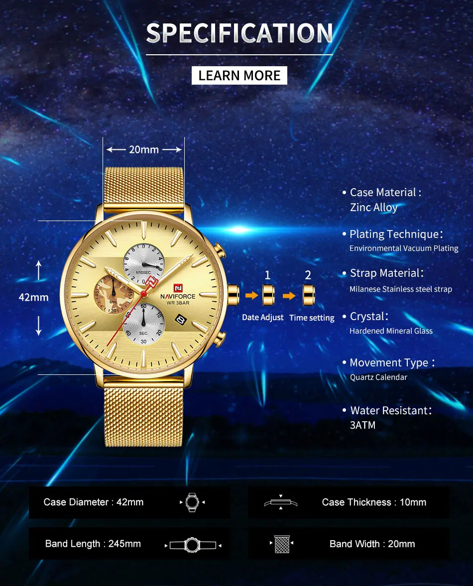 NAVIFORCE мужские часы брендовые Роскошные модные кварцевые мужские часы водонепроницаемые спортивные стальные военные наручные часы Relogio Masculino