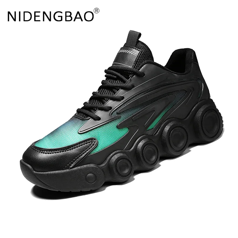 

Кроссовки мужские сетчатые на толстой подошве, дышащие уличные спортивные сникерсы для бега и тенниса, повседневная обувь, осень
