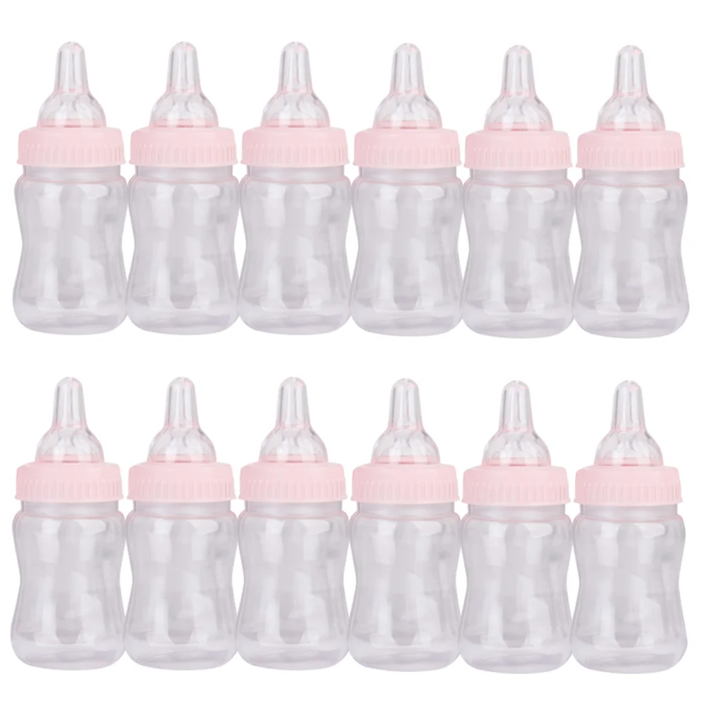 12x Milk Bottles Baby Shower Christening Favors Party Decor Girls Boys Pink | Дом и сад