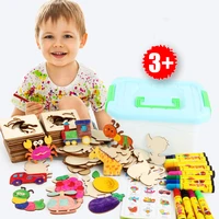 48pcs baby board school paint tool educational coloring book paint learning coloring board drawing board kids wooden drawing toy