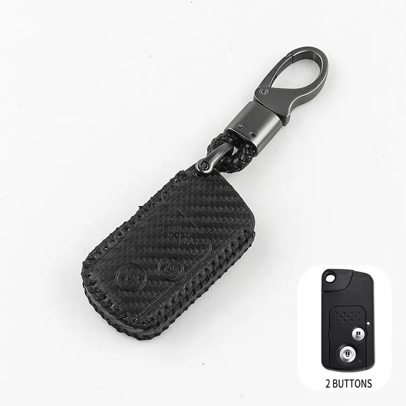 

Carbon Fiber Leather Remote Key Protection Cover ForHonda Fit Shuttle Freed Spike Hybrid Stepwgn Spada 2/3 Button
