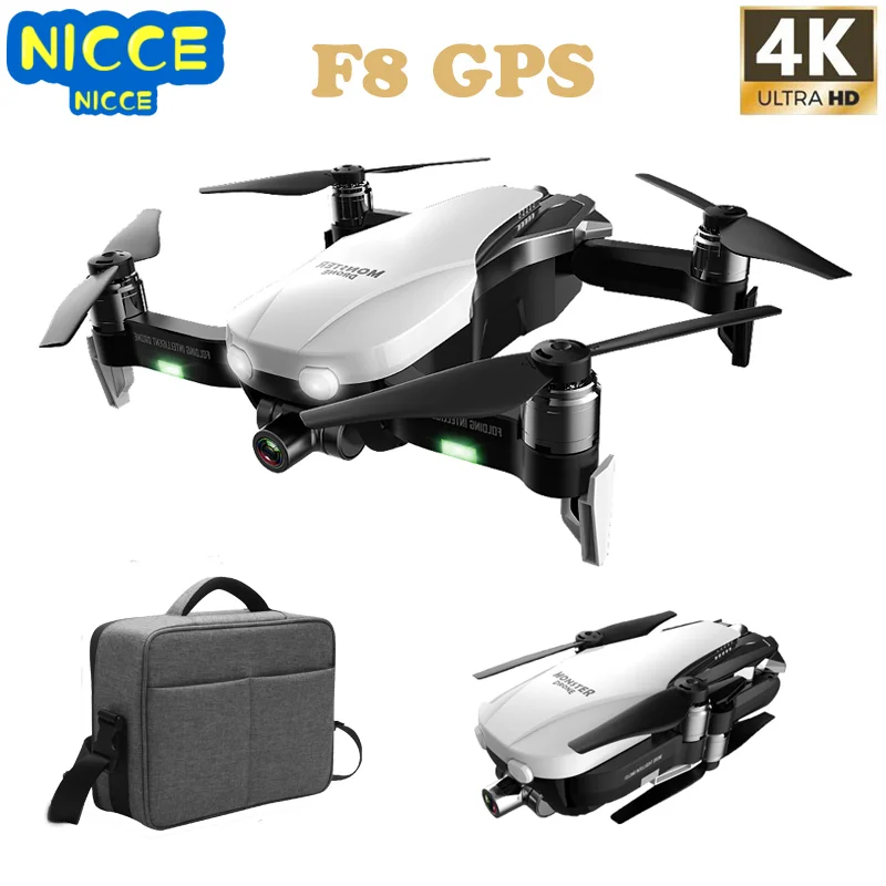 

Nicce F8 GPS Drone with 4K Camera Two-Axis Anti-Shake Self-Stabilizing Gimbal WiFi FPV Brushless Quadrocopter VS Zen K1 SG906