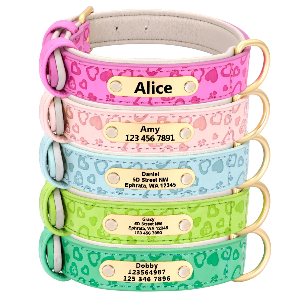 Ошейники для собак индивидуальный кожаный ошейник Именные Бирки Для маленьких