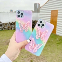 luxury glitter bling rainbow stars cute butterfly phone case for iphone 12 mini 11 pro max xr x xs max 8 7 6 6s plus cases cover