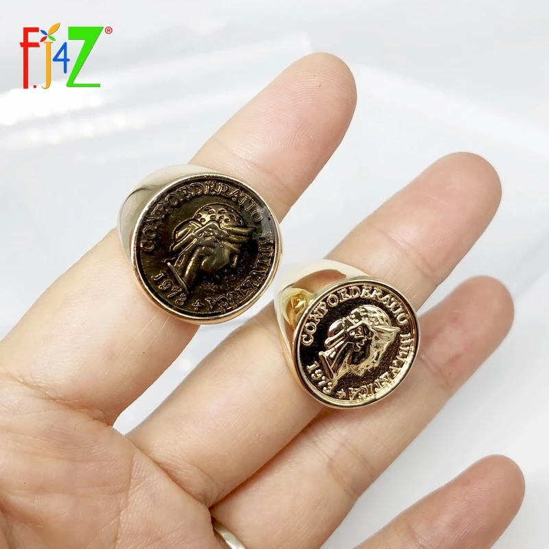 F.J4Z Новинка 2019 брендовые дизайнерские женские кольца верхняя часть монеты на