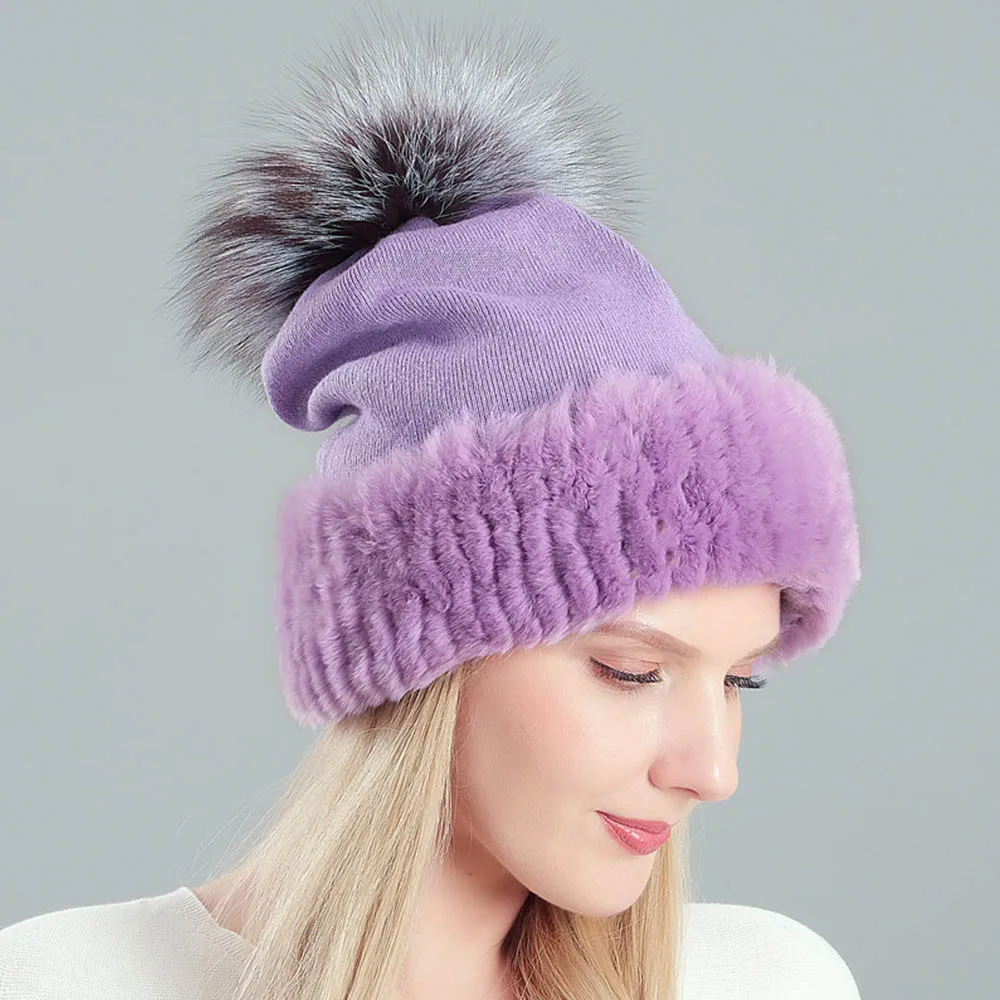 FS зимние шапки для женщин из кроличьего меха высокого качества ручная работа