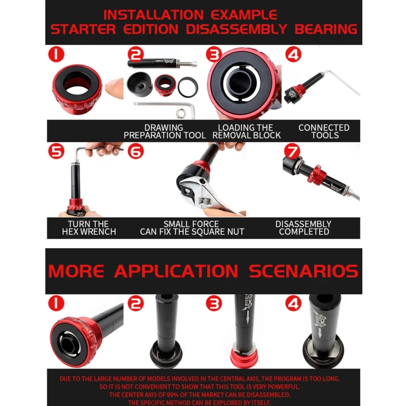 

53CD Bicycle Bottom Bracket Install Removal Tool MTB Bottom Holder Remover Kit Axle Disassembly for BB86/30/92/PF30