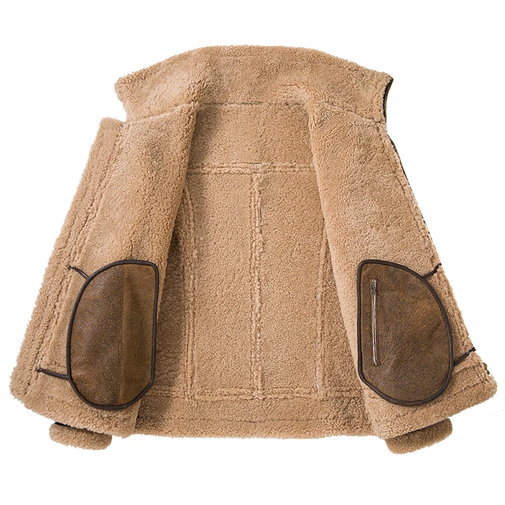 Новинка куртка SANI из 2021 натуральной овечьей кожи с двойным воротником меховое