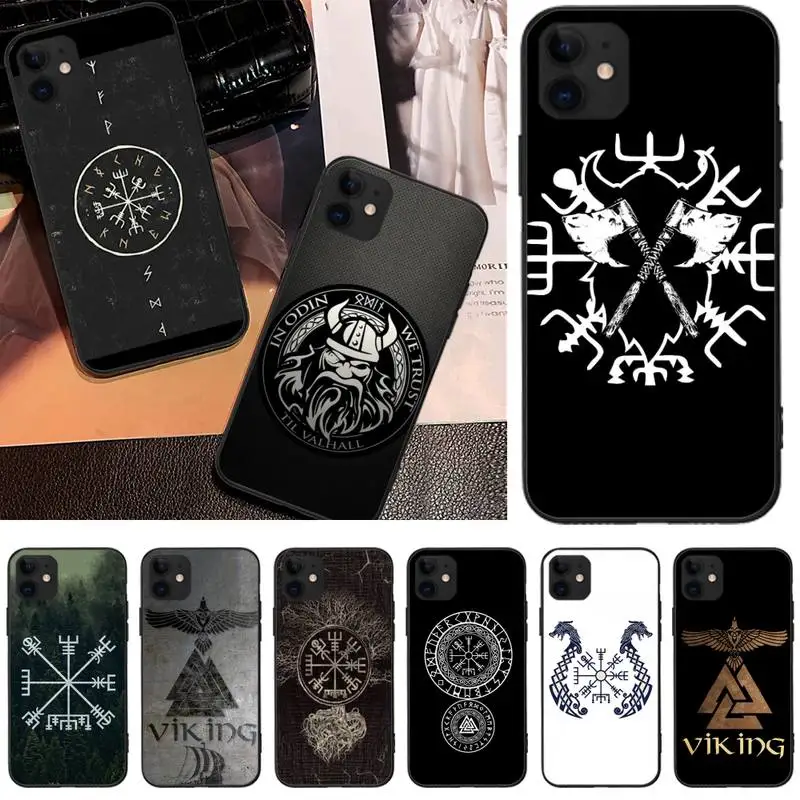 

Viking Vegvisir Odin Nordic Phone Case For Iphone 13 12 11 PRO 6S 7 8 MAX X XS XR Mini PLUS SE Cases Cover