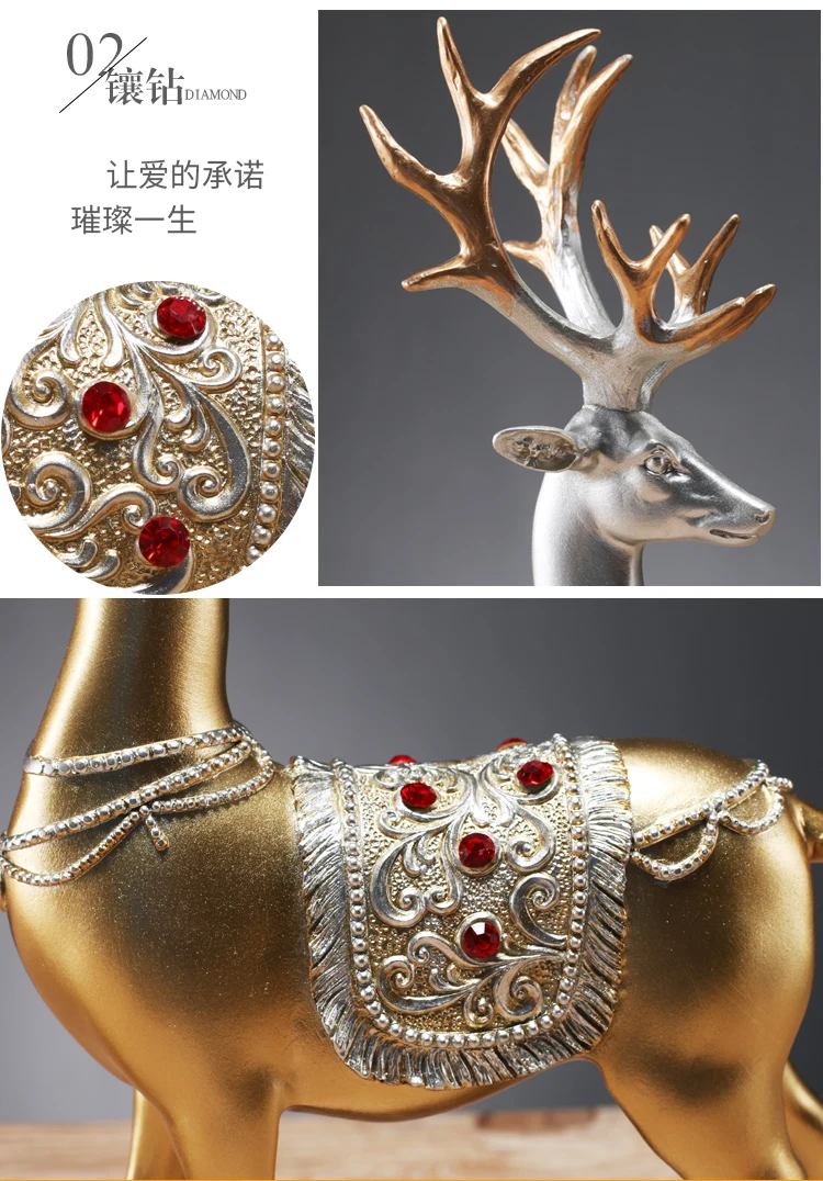 2019 nordico elk home decoration accessories Resin Feng Shui miniature figurines fashion Kawaii christmas Gift arredamento casa | Дом и сад