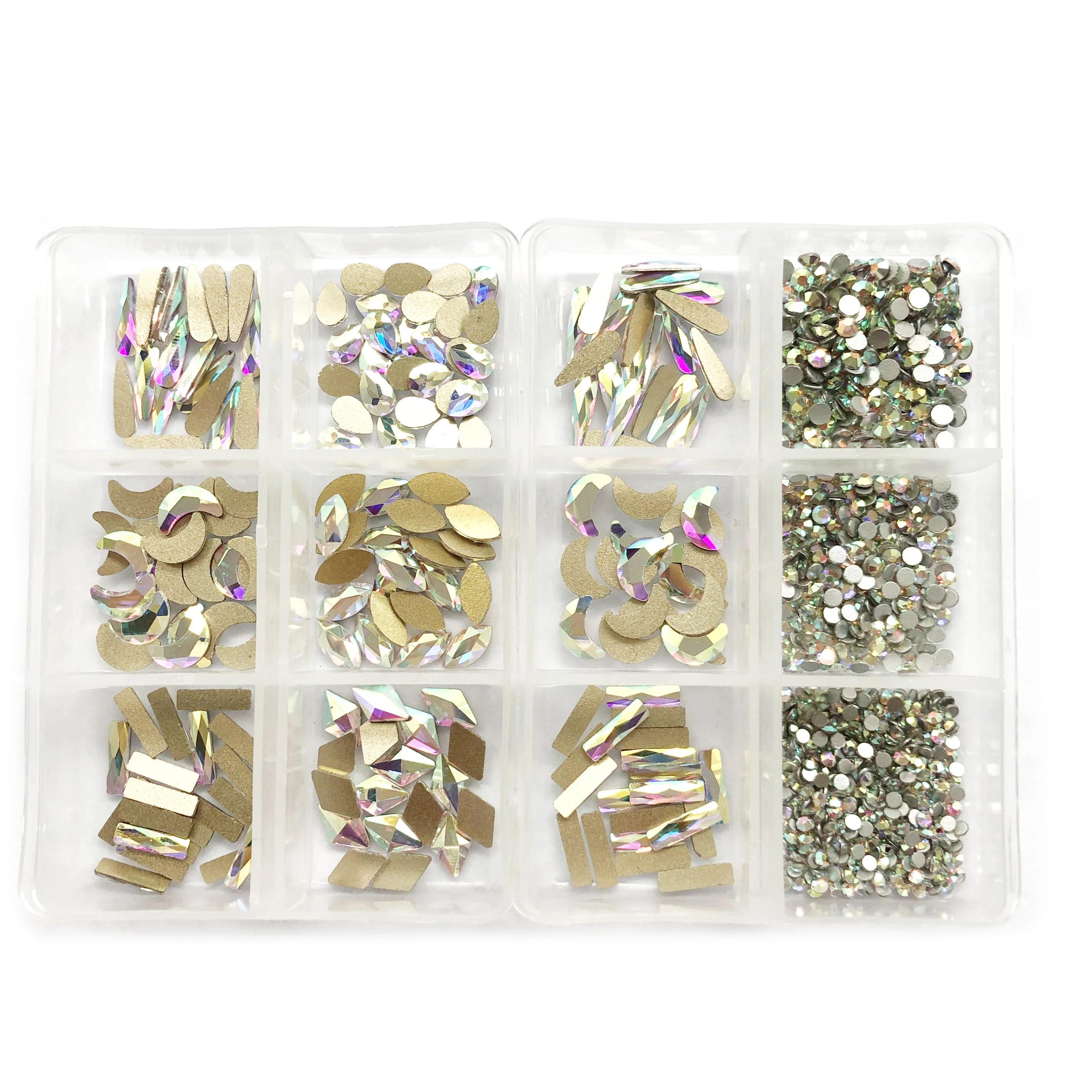 Кристалл AB Стразы для дизайна ногтей драгоценные камни стекло с плоской задней