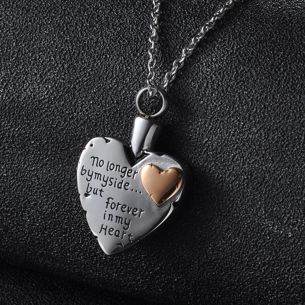

Loving Heart Titanium Steel Minimalist Perfume Pendant Necklace Memorial Ashes Storage Bottles Fashion Jewelry