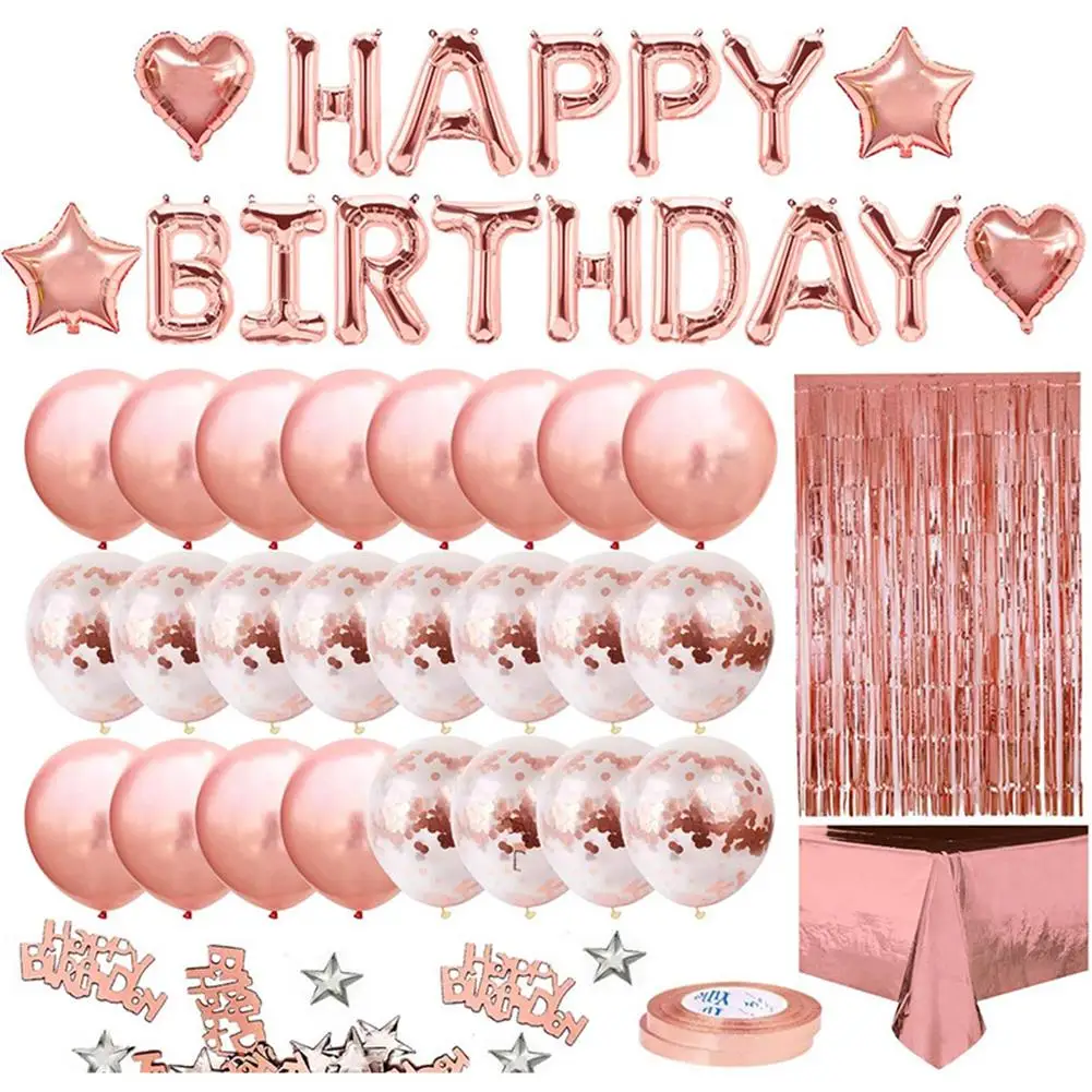

60pcs/set Balloon Kit Party Decorations Birthday Party Supplies With Happy Birthday Banners