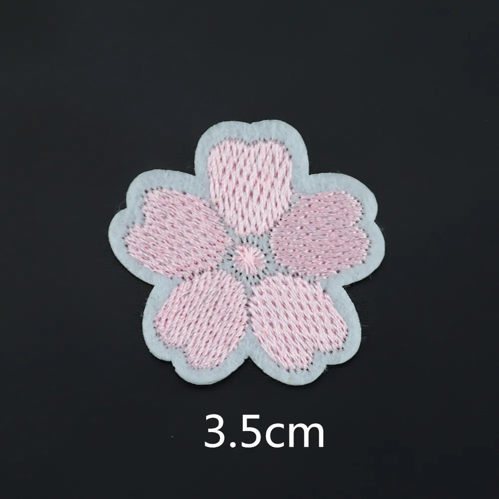4 звёздочки 3 5 см розовые цветы Аппликации вышитая утюгом нашивка для девочек