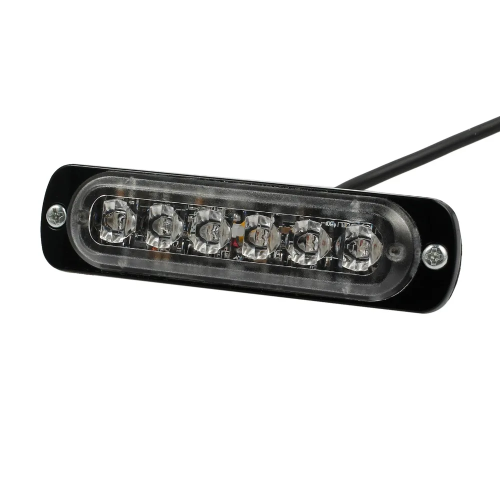 Justech 2x12 v 24v Янтарный стробоскоп 6 светодиодный фонарь оранжевый гриль пробоя машинка с подсветкой аварийный светильник