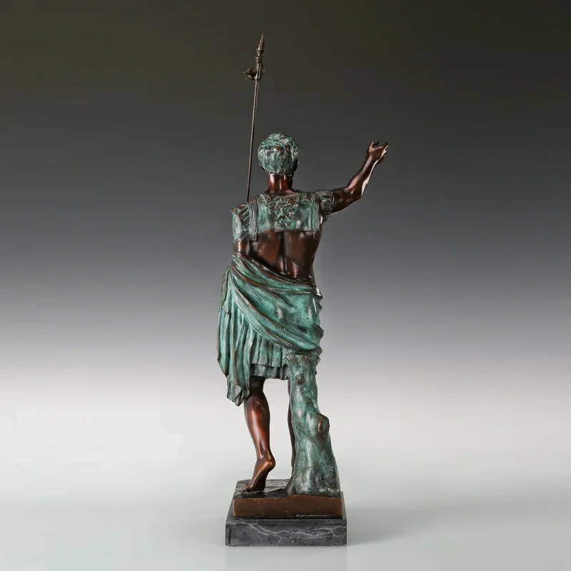 

56CM Large Roman Emperor Bronze Octavian Augustus Statue Famous Man Sculpture Gaius Octavius Thurinus Art Indoor Decor