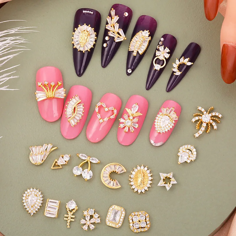 

Украшение для ногтей, металл, циркон, 2 шт., 2021