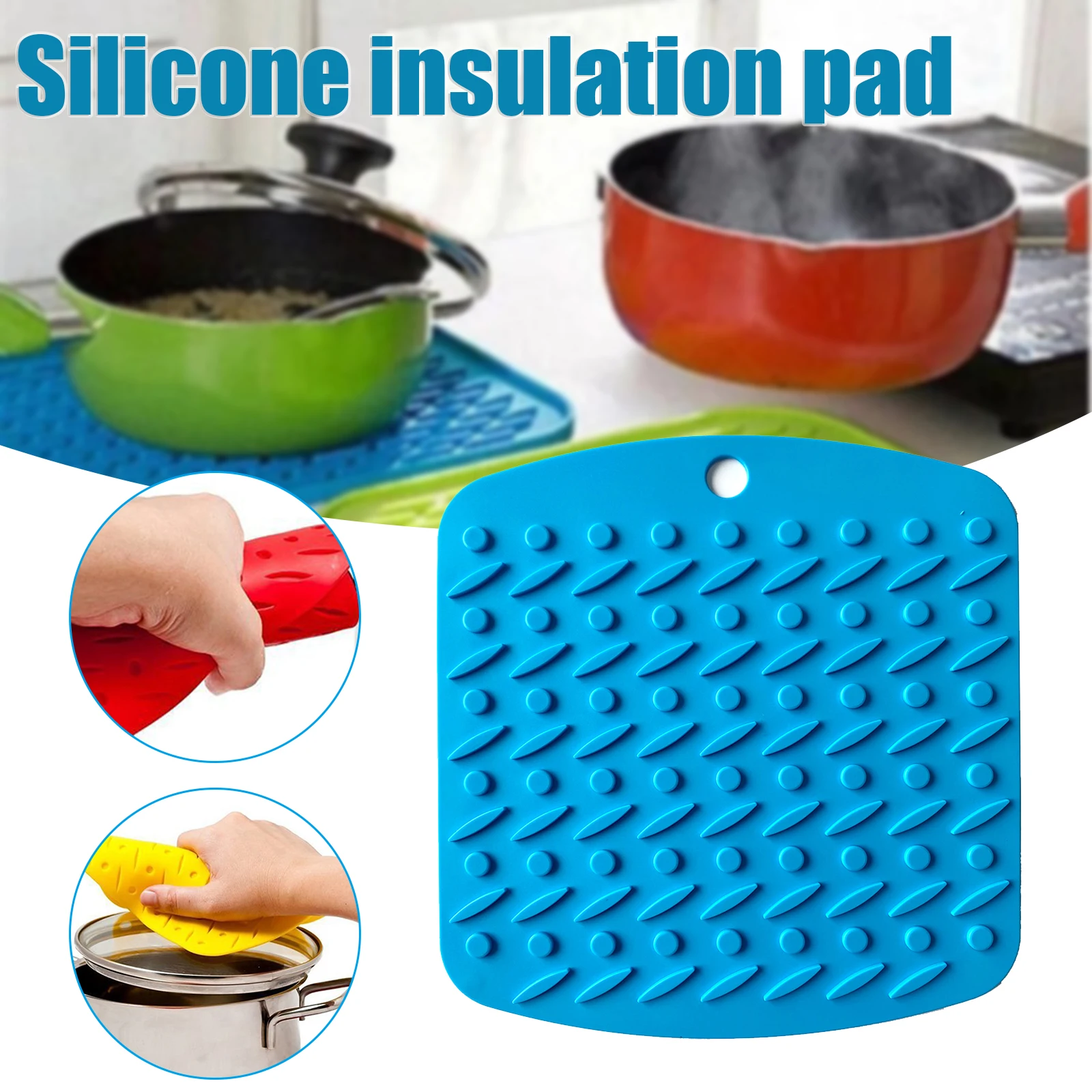 

Heat Insulation Pad Multifunctional Thickened Square Silicone Anti scald Non Slip Heat Resistant Pot Mat New NIN668