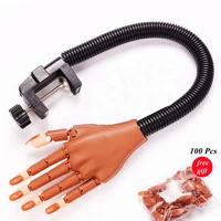 professional nail practice hand fake hands modle for nail art making with 100pcs false nails flexible adjustable manicure tool