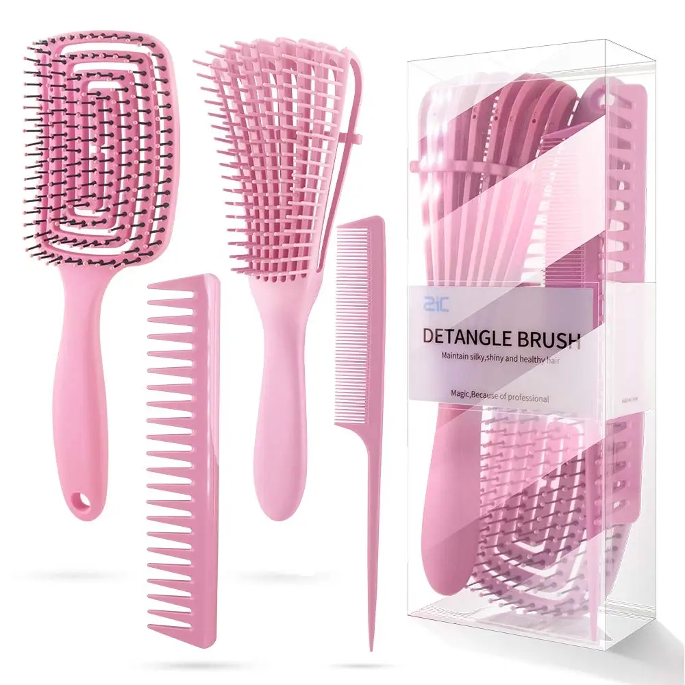 

Hairbrush Set including 8-Claws Comb +Big Tooth Comb + Rat Tail Comb, Anti-static Plastic, For New Hairdressing Scalp Massage