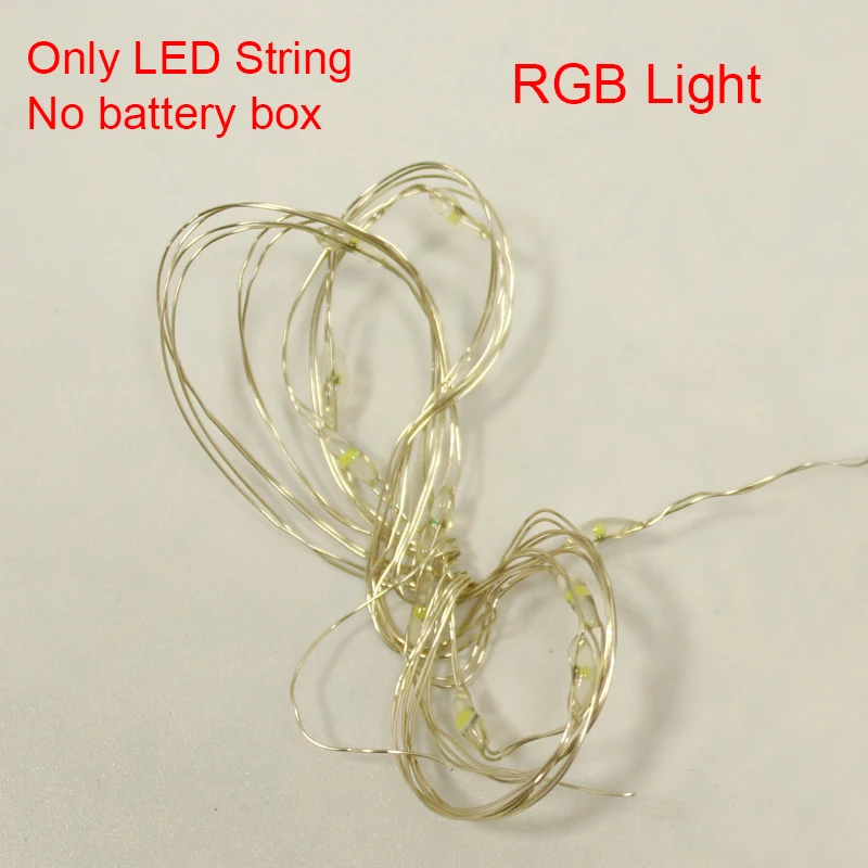 RGB Медные провода водонепроницаемые провода с подсветкой украшения света RGB 1 м 2 м 3 м полосы Рождество праздник украшение для вечеринки в день рождения - Испускаемый цвет: RGB