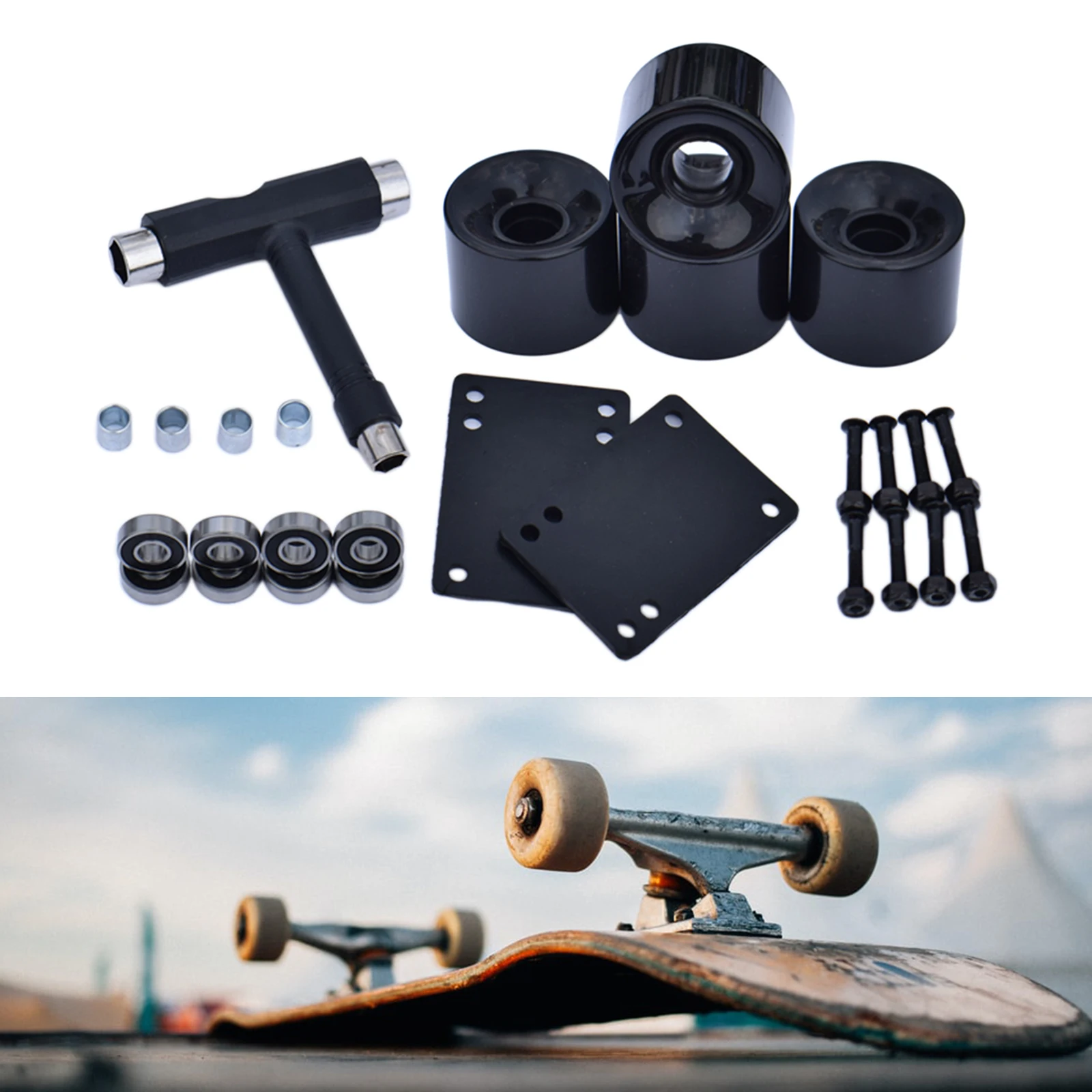 4 шт. колеса для скейтборда полиуретановые дорожные скейтборды 60 х45 мм длинные