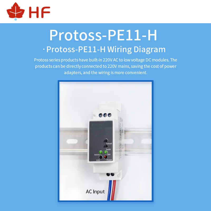 HF Protoss-PE11 DIN-рейка Modbus RS485 последовательный порт к Ethernet преобразователю
