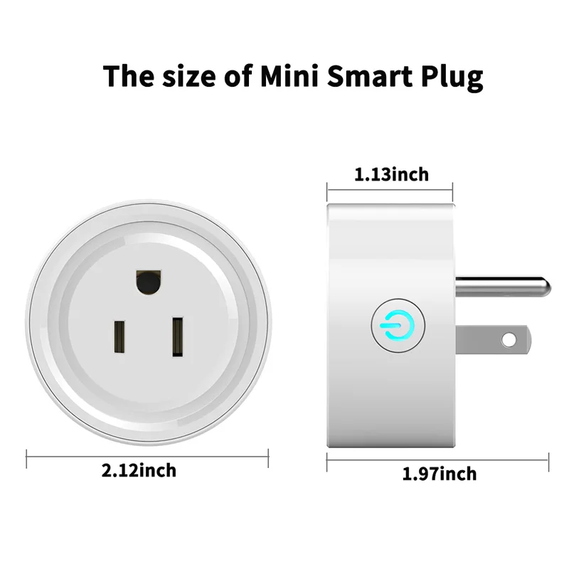 US Mini Smart Power Socket Plug WiFi Outlet Adapter APP Alexa Voice Intelligent Grouping Control Remote Switch Monitoring Timing |