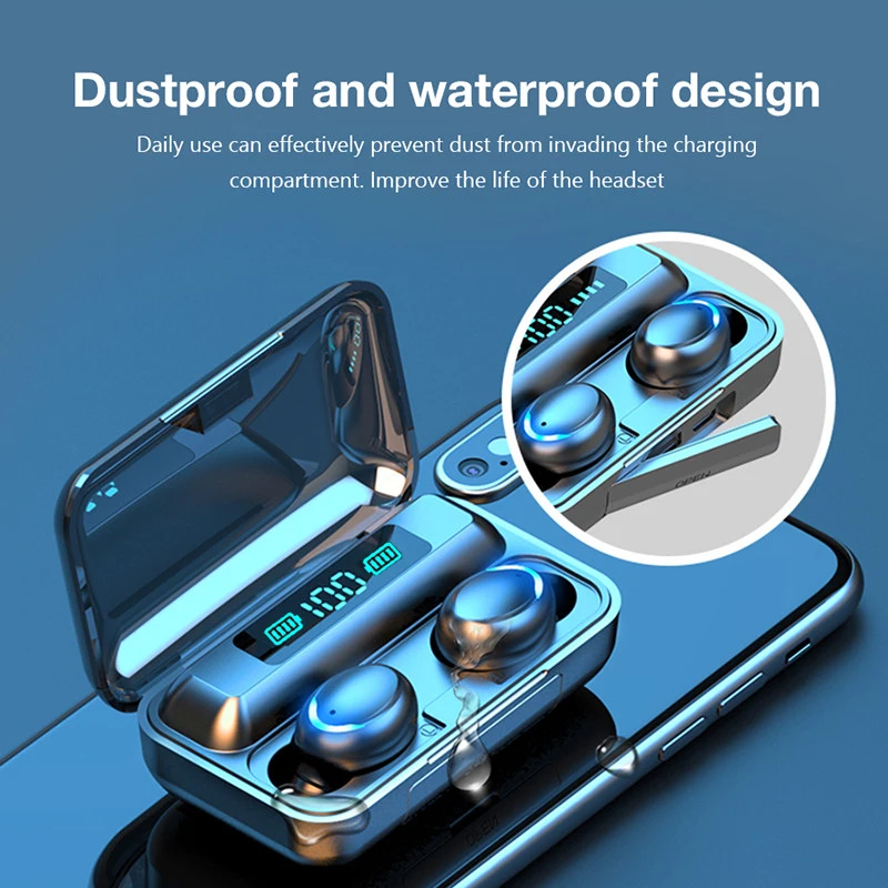 TWS Earphones Charging Box Wireless Headphone Bluetooth-compatible 9D Stereo Sports Waterproof Earbuds Headsets With Microphone enlarge