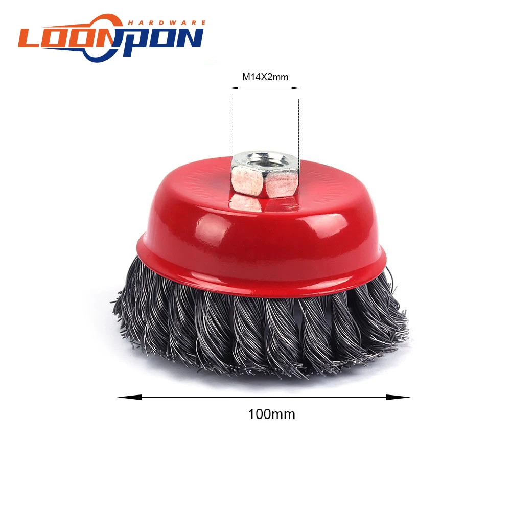 Набор Щеток Для колеса из витой проволоки 3/4 дюйма M10/M14 с винтами Тип чаши для
