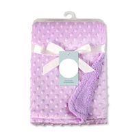 y3nf double layer dots plush fuzzy receiving blanket cozy warm baby swaddling wrap