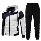 Мужской спортивный костюм из 2 предметов, повседневная толстовка на молнии с капюшоном и штаны для бега, осень 2022