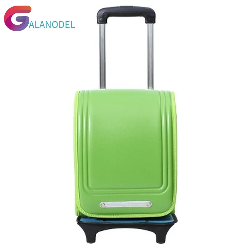 Рюкзак-тележка для школы детей школьная сумка с колесиками японская однотонная