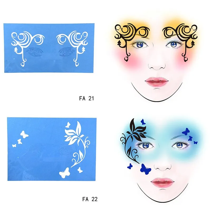 Многоразовые Мягкие трафареты для рисования лица шаблон макияжа глаз модель