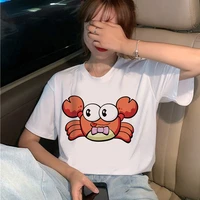 cute crab cartoon printing women t shirt summer short sleeve o neck women tops tshirt printing t shirt female