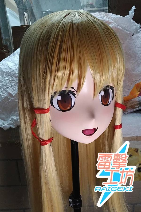 (RG9188)Customize Full Head Female/Girl Resin Japanese Animegao Cartoon Character Crossdress Cosplay Kigurumi Doll Mask