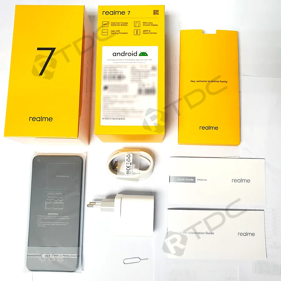 Realme 7 NFC 6 5 ''FHD + Глобальная Версия 8GB 128GB смартфон 30 Вт Дротика зарядка 5В/6A Helio G95