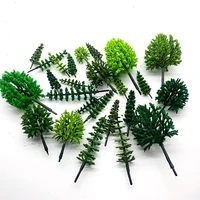30pcslot model green trees mixed wire and plastic model landscape train layout garden scenery miniature
